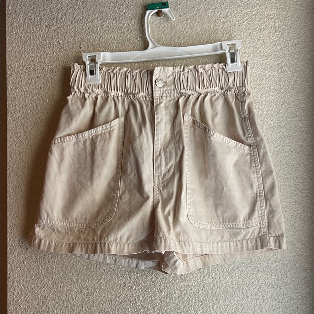 Madewell High Waist Cream Shorts